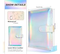 Budget Planner Cash Envelope Savings 6 Holes Binder for Financial Management A6 Laser Loose-Leaf Notebook Housing for Home, Office, Daily(Zipper Bag)