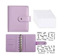 Budget Planner Cash Envelope Savings Money 6 Holes Binder for Financial Management A7 Loose-Leaf Notebook Housing for Home, Office, Daily(Color7)