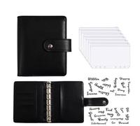 Budget Planner Cash Envelope Savings Money 6 Holes Binder for Financial Management A7 Loose-Leaf Notebook Housing for Home, Office, Daily(Color1)