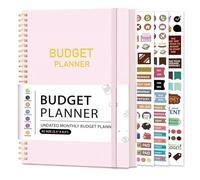 Budget Planner - Monthly Budget Book with Expense & Bill Tracker - Undated 12 Month Financial Planner & Account Book Organizer to Take Control of Your Money - Pink