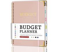 Budget Planner - Monthly Budget Book with Expense Tracker Notebook, 7.2" x 10", Undated Financial Planner＆Bill Organizer to Manage Your Money Effectively, For Families, Business, Pink