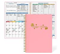 Budget Planner - Monthly Finance Organizer with Expense Tracker Notebook to Manage Your Money Effectively, Undated Finance Planner/Account Book, Start Anytime,A5(8.6x5.9 inchs),100gsm Paper (Pink)