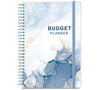 Budget Planner - Monthly Financial Organizer with Expense Tracker Notebook. Monthly Budget Journal，A5 Undated Finance Planner/Account Book That Manages Your Finances, Start Anytime, Blue Watercolor