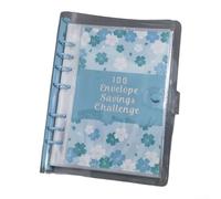 Budgeting Handbook with 100 Days Envelope Challenge for Easy Financial Planning and Document Storage (blue)