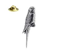 Budgie, Budgerigar Bird English Pewter Lapel Pin Badge with gift box