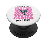 Budgie Girl Budgerigar Parrot I May Look Calm But In My Head PopSockets Adhesive PopGrip