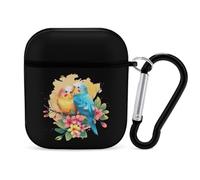 Budgie Parakeet Lovebird Earphone Case Cover Compatible with AirPods 1&2 Shockproof Bluetooth Headset Case Black-style