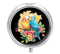 Budgie Parakeet Lovebird Pill Box 3 Compartment Small Portable Medicine Case Pill Organizer for Pocket Purse