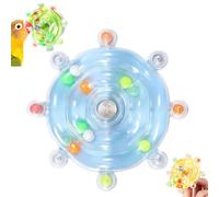 Budgie Toys - Interactive Rotating Spinner Rattle Bird Toy for Parakeet, Cockatiel, Lovebird, Conure, Fun Cage Accessory with Sound, Chewing Exercise, Enrichment Toy for Small Birds (Blue)