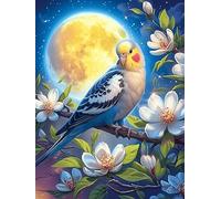 Budgie Under The Moon 1000 Piece Jigsaw Puzzle for Adults Wildlife Pet Sick Day Activity Gentle Distraction No Dust Pieces Great Gift for Get Well Soon 1000 PCS