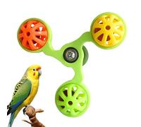 Budgies Toy - Rotating Bird Cage Ball Windmill, 3 Bell Activity | Parakeet Enrichment Play | Training Chew Accessories, Cockatiels Lovebirds Macaw Boredom Relief, 3D Printed Interactive Spinner