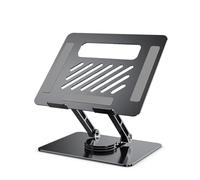 BUDGPZWSC Laptop Stand 360° Rotatable Notebook Holder Liftable Desk Riser Stand Portable Metal Stand Compatible With 9.7-17.3 Inch Laptops(Silver)