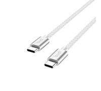 BUDI - 1.5m Type-C to Type-C Fast Charging Braided Cable - DC206TT15 (White)