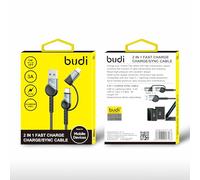 Budi - 2 in 1 Charge/Sync Cable USB-A to USB-C/Lightning - DC231TL10B