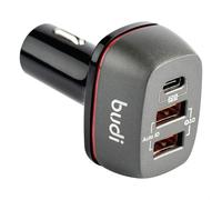 budi 20W PD 3 Port USB Type-C 3.0 Fast Charge Zinc Alloy Metal Car Charger