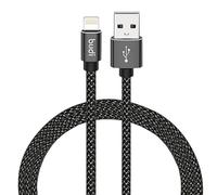 Budi 3 Meter Naylon Braided Fast Charge USB A to Lightning Charging Cable