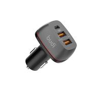 Budi - 3 Port Car Charger, 2x USB-A, 1x USB-C - CC626TB