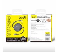 BUDI 65W PD USB-C to USB-C Retractable Charge/sync Cable