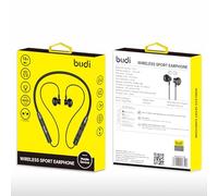 Budi Bluetooth V5.0 Wireless Noise cancelling and suppression with 10m barrier-free distance sports earphones - 18 hour Audio Playtime, Comfortable Earbuds Hanging Design for Active Lifestyle