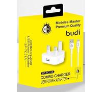 Budi - Combo Charger, USB Power Adapter & USB-A to Lightning Cable - SP-TC21AL