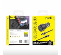 Budi - Dual PD Car Charger & PD USB-C to USB-C Cable - CC108RTTB
