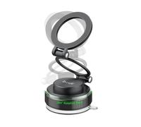 BUDI Magnetic Phone Holder, 360° Rotation Base, Foldable Adjustable Arm, Dashboard Mount