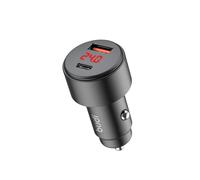 Budi - PD+QC3.0 Car Charger - 48W Smart Quick Charge - LED Display, Aluminum Shell