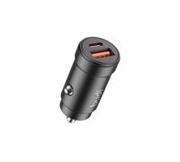 Budi - PD+QC3.0 Mini Car Charger - 30W Smart Quick Charge, 2 Ports (USB-A and USB-C)