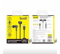 BUDI - True Sound Headphones USB-C Connector, Black - EP35TB