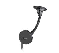 Budi - Universal Magnetic Wireless Car Charger and Holder - Windshield + Vent + Retractable 1m Cable