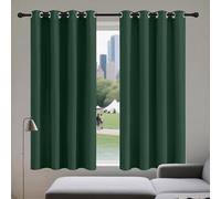 BUDINGHY Blackout Curtain for Living Room 190 x 260 cm Soft Thermal Insulated Black Out Kitchen Curtains, Window Curtains for Window Treatment Living Room/Kitchen, Dark Green