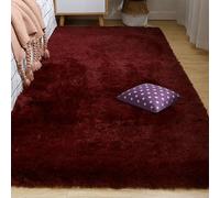 BUDINGHY Living Room Rugs 100 x 150 cm Non Slip Underside Large Area Rug Hallway Kitchen Machine Washable Soft for Bedroom Dorm Nursery Kids Room Lounge Office Home Decor, Red Wine