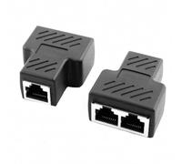 budiniao 2 Pieces Plastic Internet Cable Splitter Portable Professional Removable Dual Port Ethernet Connector Converter
