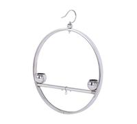 budiniao Bird Cage Toys Plays Gym Platform Shelf Feeder Parrot Stations Stand Training Bird Enjoying Time With Owners Parrot Stations Stand Birds Cage Play Toy, Silver Bowl, Dia 36.5cm