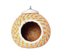 budiniao Bird Nesting House Parrot Hummingbird Nest Budgie Easy Installation Reliable Sturdy Bird Nest For Small Birds Woven Rope Hut Home Gift Birdhouse Bluebirds