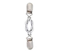 budiniao Collar Pin Exquisite Alloy Sweater Clips Vintage Style Carving Muffler Clasp Holder Valentines Day Accessories for Women, Silver