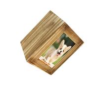 budiniao Commemorate Pets Memories Photo Frame Cremation Urn Pet Dog Memorials Ashes Unique Cinerary Casket To Honor Love Small Animals Ash Urns Funeral Supply Organizer, Wood, 16x16x22cm