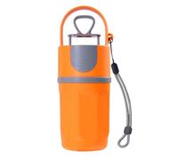 budiniao Compact Cat Waste Scoop With Garbage Bag Attachment Wear-resistant Tool For Quick Pet Waste Disposal Portable Pet Wastes Grippers Dogs Poop Tongs Dog, Orange Grey