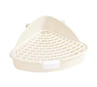 budiniao Corner Toilet Box Litter Pan Bunny Trainer Practical Rabbit Litter Tray Toilet For Small Animals Easy To Maintain And Clean Rabbit Pan For Cage Corner Cage Pee Potty, White, 24.8x10.5cm