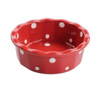 budiniao Durable Polka Dot Cat Dishes Spacious Feeding Bowl Dogs And Cats Watering Accessories Practical And Stylish Dispenser Dog Supplies Walking Camping Outdoor, Red, 14x5cm