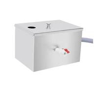 budiniao Durable Water Separator for Under Sink Waste Management in High Traffic Restaurant Environments Ensuring Good Seal.Additionally Waste Water Oil Separator for Cafe, Silver, 35x20x20cm