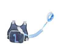 budiniao Elastic Toddler Harness Leash with Anti Lost Wrist Link and Secure Shoulder Straps Travels and Outdoor Play Safe Leash Child Walking Strap Security, Dark Blue, 22.5x23.5cm