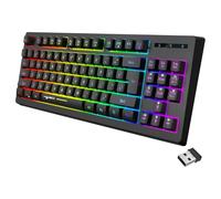 budiniao Ergonomic Wireless Keyboard 4G USB Receiver Stunning RGB Backlight 87 Keys Work And Play Press Any Key To Wake Up. Long Battery LifeCharging Indicator Light Effect