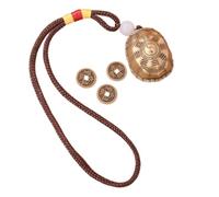 budiniao Feng Shui Turtle Shell Pendant Brass Turtle Shell Figurine Home Decoration Unique Gift For Collectible Enthusiasts Small Ornaments Room Office Decor, Pendant and rope, 3x2.3x1.7cm