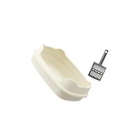 budiniao Indoor Litter Box Anti Splashing Easy Clean Low Entry High Sides Cat Litter Tray For Kittens Easy To Clean Kitten Potty Pan. To Move Kitty Toilet Pan Indoor Cats, White, 47x33.5x15.5cm