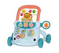 budiniao Interactive Baby Activity Center Multifunction Steps Baby Walking Music Learning Support for Engaging Playtime Sessions Push Along Walking Sit and Stand Learning, Blue, 41x33x39cm