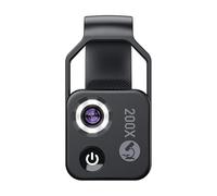 budiniao Portable Lens Clip-On CPL Filter 200X Microscope Lens HD Universal Cellphone Telescope LED Light High Magnification Utility Camera Phone Cell Telephoto Microscope