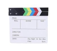 budiniao Professional Movie Film Directors Clap Board Durable Construction Item For Television Plays And Ads Smooth And Natural Mini Durable Wooden Clapper Board Slateboard, Colorful, 20x20cm