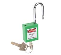 budiniao Security Padlock Safety Lock with Key Retaining Feature and Label Strongly Built to Padlock is Not Left Unlocked Safety Keyed Different Lockout Tagout, Green