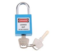 budiniao Security Padlock Safety Lock with Key Retaining Feature and Label Strongly Built to Padlock is Not Left Unlocked Safety Keyed Different Lockout Tagout, Blue